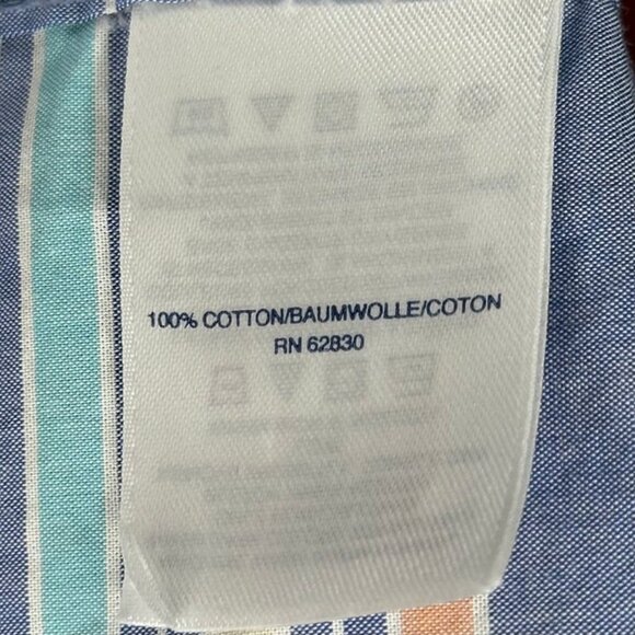 Lands' End Boys Blue Striped Button-Down Shirt Size XL (14-16) - Picture 6 of 9